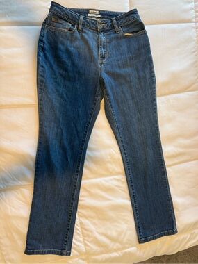 L.L. Bean Women's Straight Leg Jeans — Dark Blue Denim